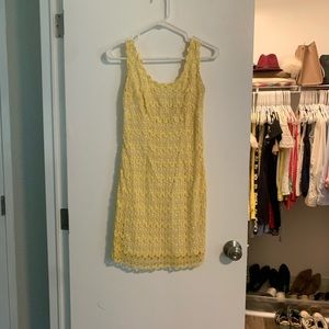 Lilly Pulitzer yellow lace shift dress 00